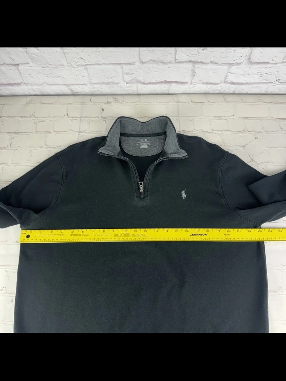 Polo by Ralph Lauren Men’s Black Half-Zip Pullover large #810